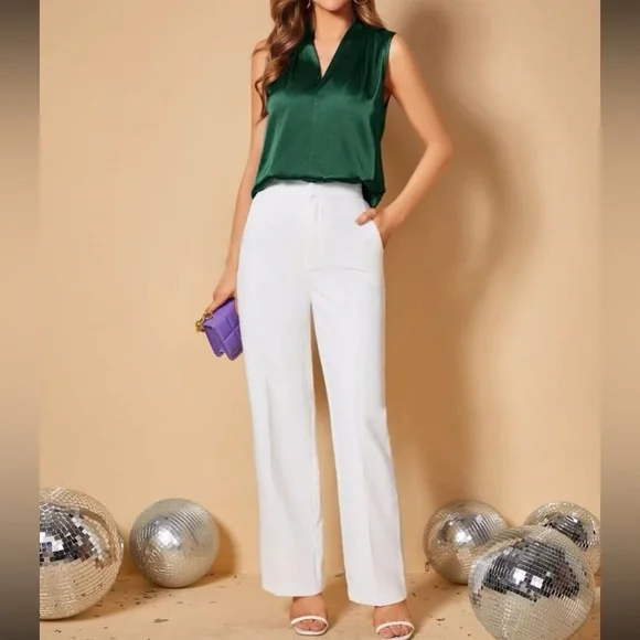 Boho V neck satin blouse - Picture 4 of 6